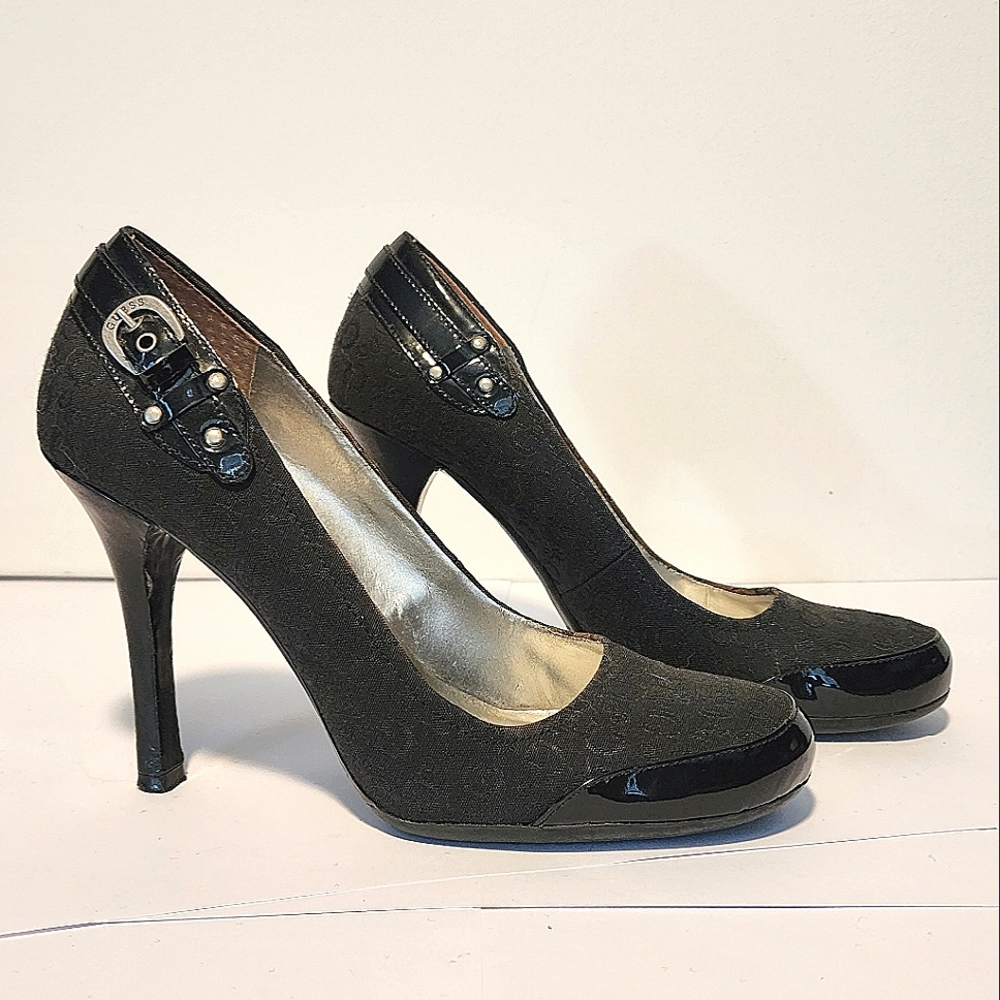 Y2K Guess leather trim pumps